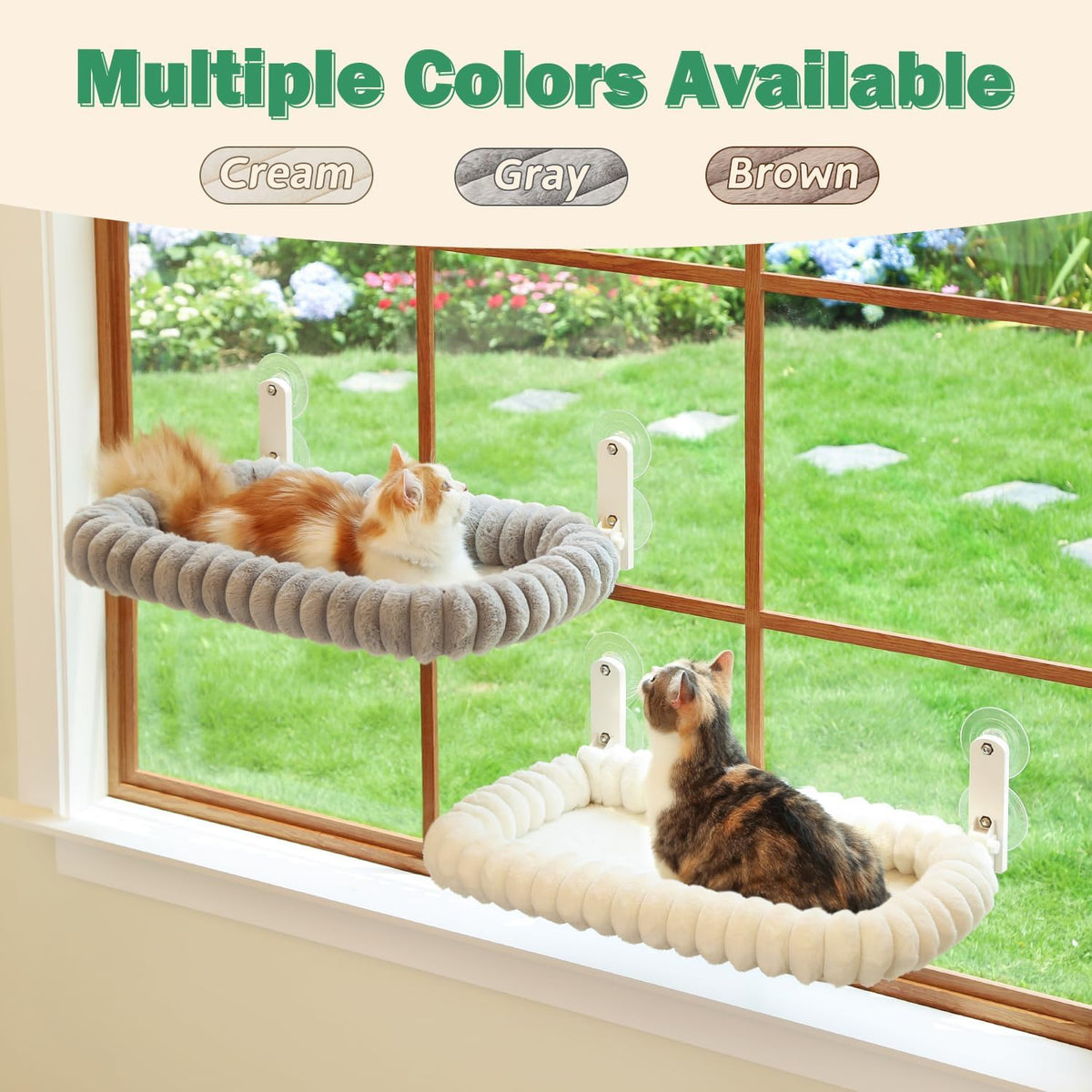 Zakkart SnugCloud Foldable Cat Window Perch (Brown, M)