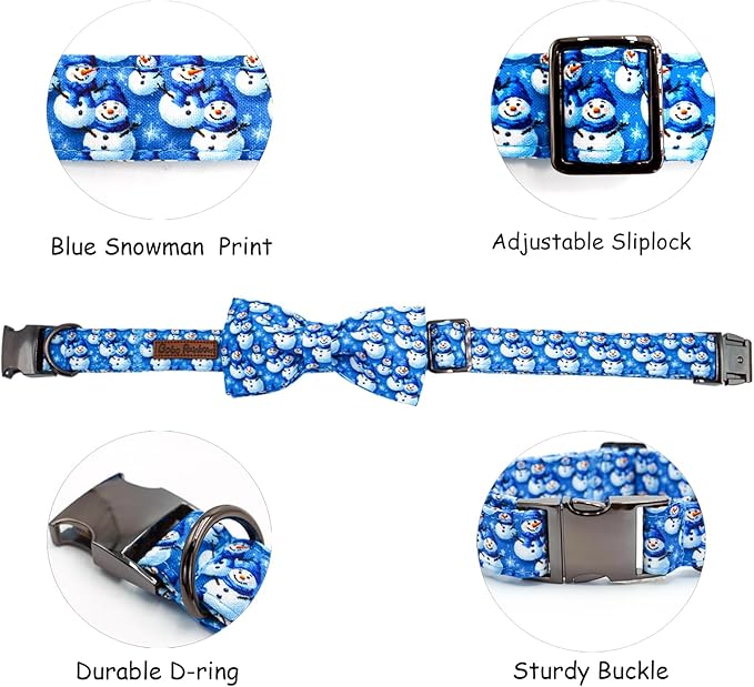 Christmas Dog Collar, Cotton Winter Dog Collars - Image 2