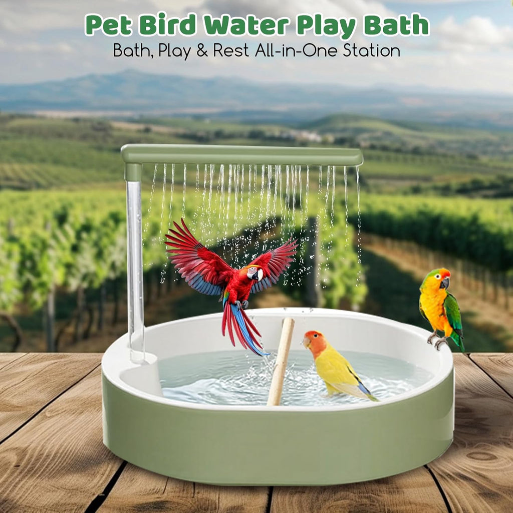 Bird Shower,USB Bird Bath for Parakeets,Cockatiels & Budgies - Automatic Circulating Bird Bath Fountain with Adjustable Flow