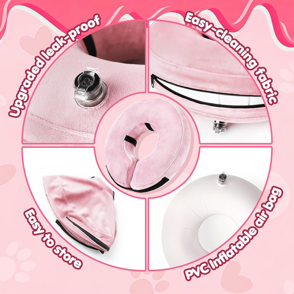 Grand Line Inflatable Dog Cone Collar, Soft Pet Recovery After Surgery (M)