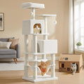 Feandrea Cat Tree, 59.5-Inch Tall Cat Tower, Plush Multi-Level Condo by FeandreabySONGMICSHOME