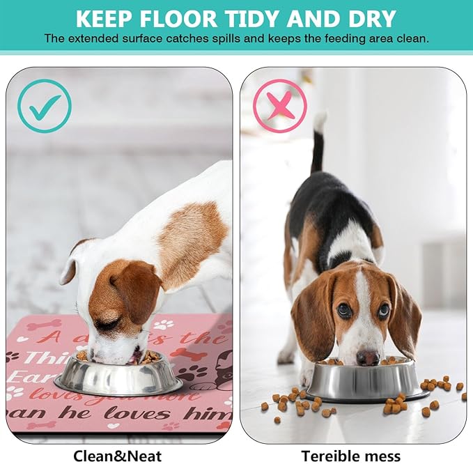 Pet Feeding Mat for Floors Waterproof Dog Mat for Food and Water Absorbent - Image 5
