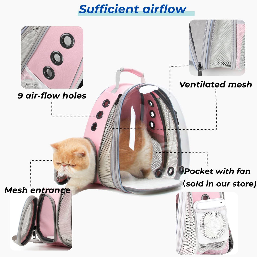 Lollimeow Cat Backpack Carrier, Pet Bubble Backpack, Supports up to 16 lbs