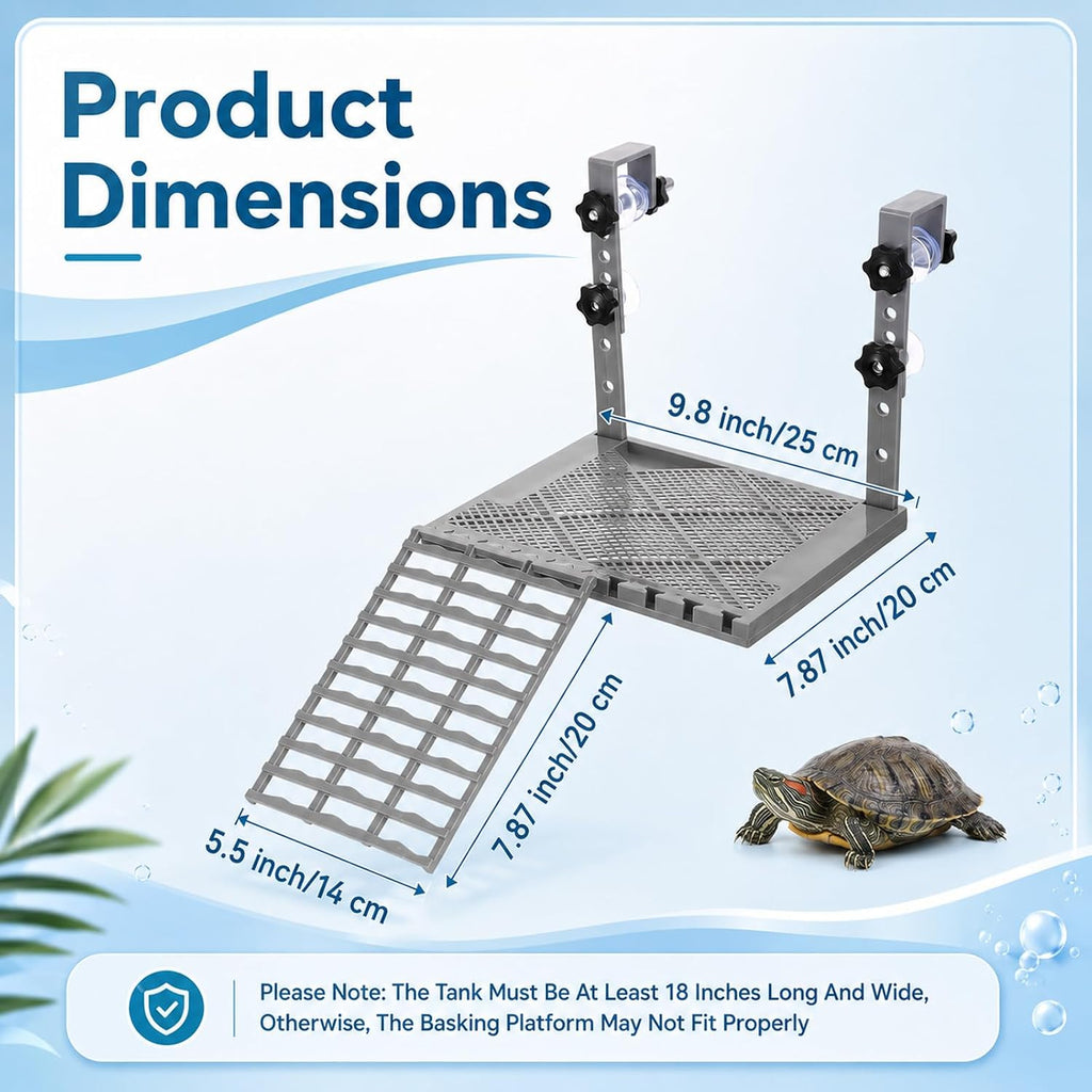 Hanging Turtle Basking Platform with Ramp, Non-Slip Ramp Terracex