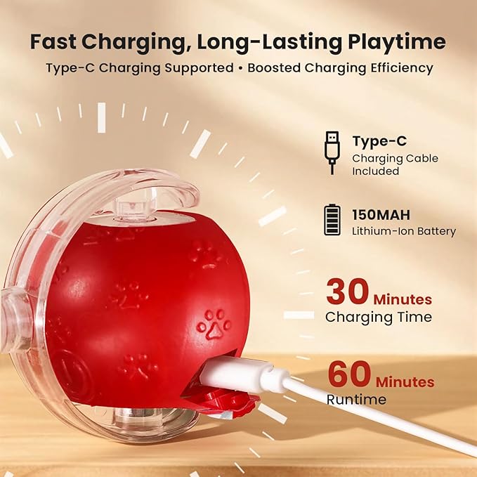 Rocfish Interactive Cat Toy for Indoor Cat, Smart Automatic Cat Chase Ball Toy - Image 7