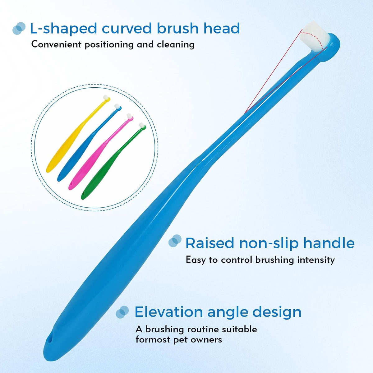 Cat & Dog Toothbrush Set (4-piece), Soft-bristled pet Toothbrush, Suitable for Kittens and Puppies, for Teeth Care and Cleaning