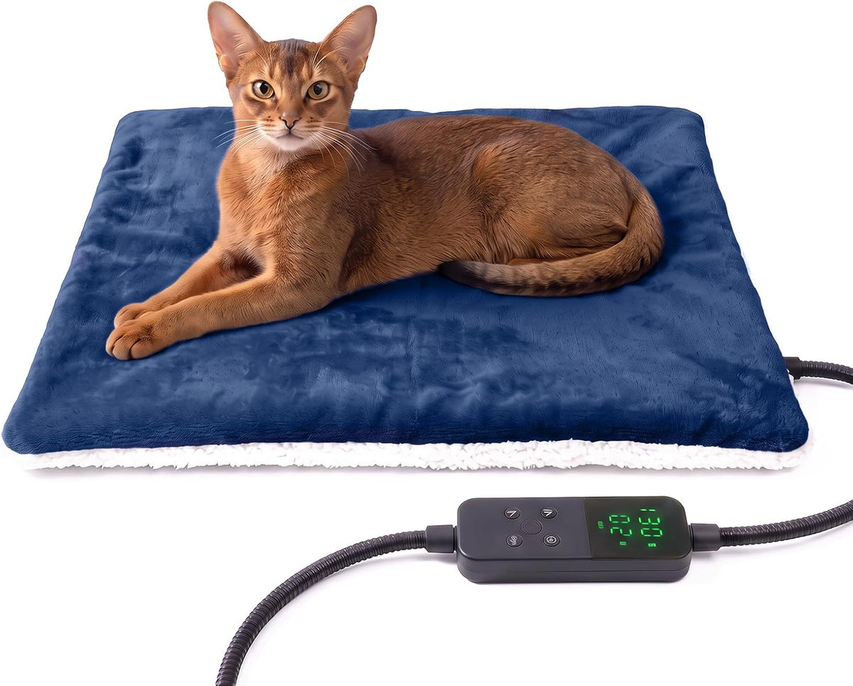 Rest-Eazzzy Pet Heating Pad for Cats,Waterproof,Anti-Bite Timer Warming Mat