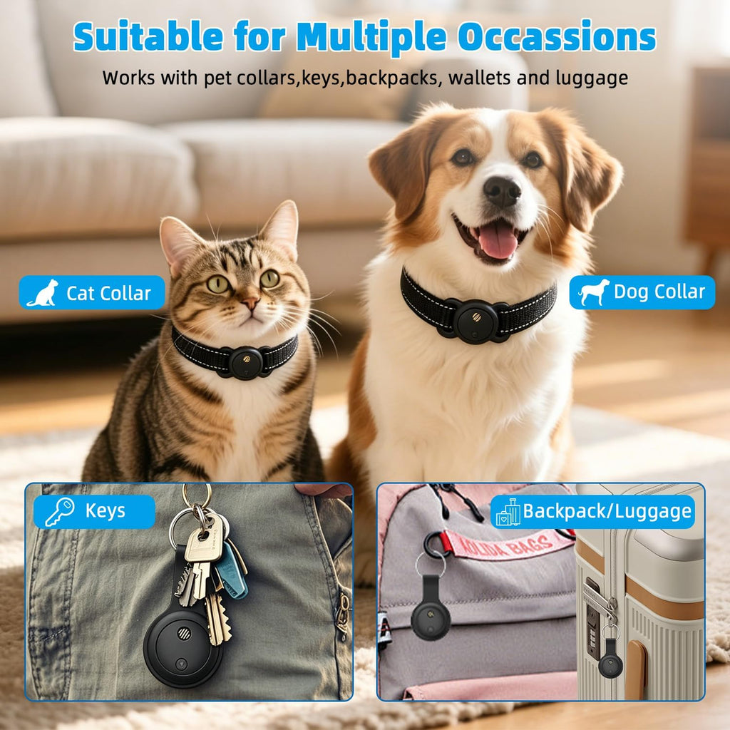 GPS Tracker for Dogs, Smart Dog Tracker with Real-Time Location, for Android and iPhone No Monthly Fee & No SIM Card- Pet Location Tracker with Holder, IP68 Waterproof, Indoor & Outdoor Pet Safety Use