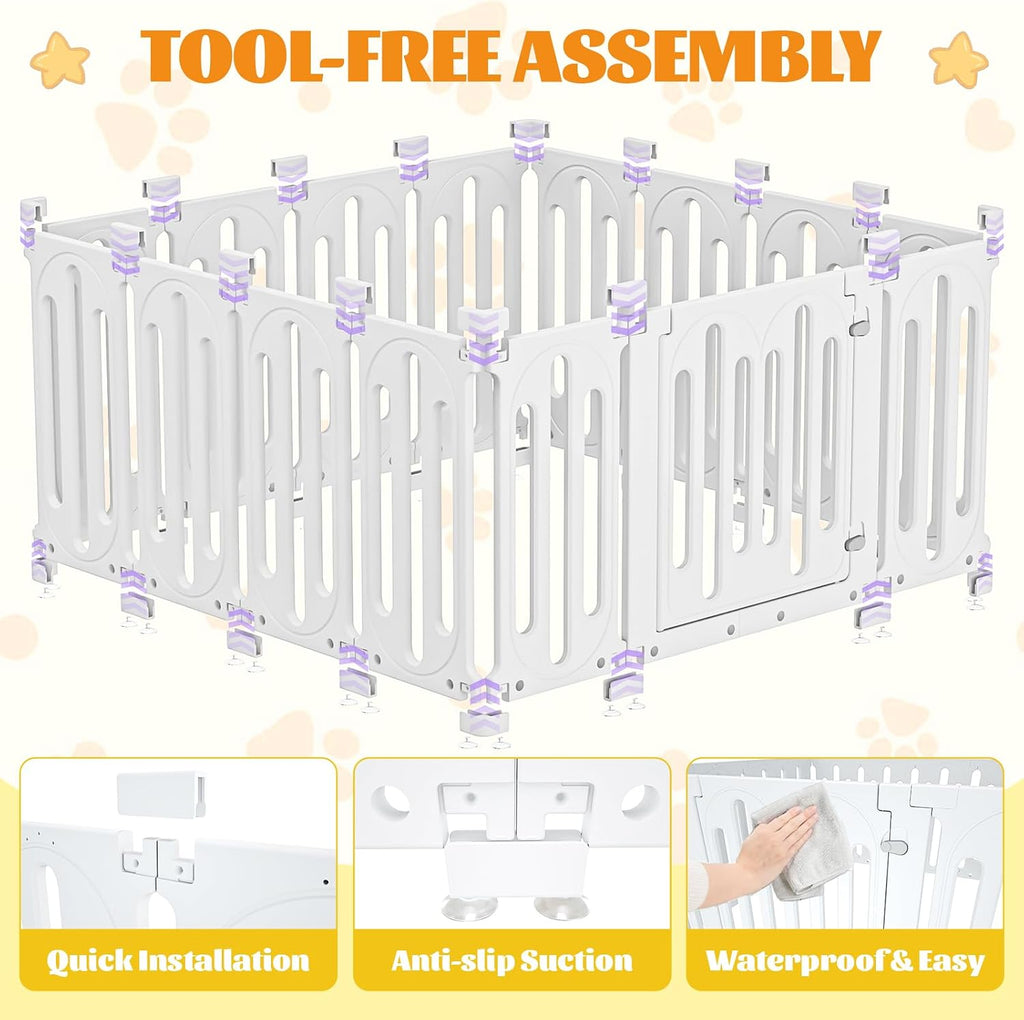 Dog Playpen Indoor for Puppies & Small Dogs, 24 Inch 15 Panel