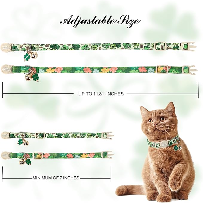 Unique Style Paws Saint Patrick Day Cat Collar, Trefoil Cat Collars, Adjustable - Image 6