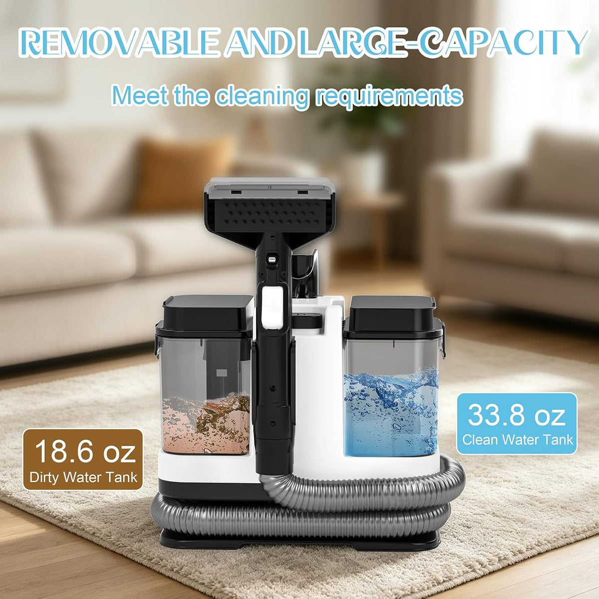 18Kpa Portable Carpet Cleaner Machine, Upholstery Cleaning Machine