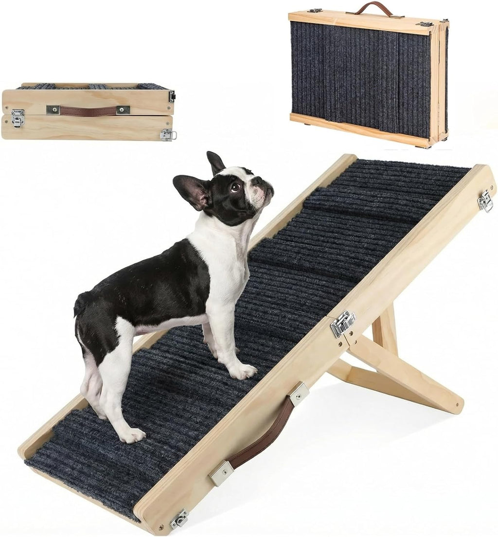 Dog Ramp for Couch & Bed for Small Dogs, Foldable Small Dog Ramps for Sofa - 31.5" LX12 W, 4 Adjustable Height, Portable, Stable, Non-Slip, Carry Handle