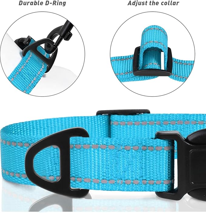 TagME Samll Dog Collars, Adjustable Reflective Nylon Pet Collar - Image 4