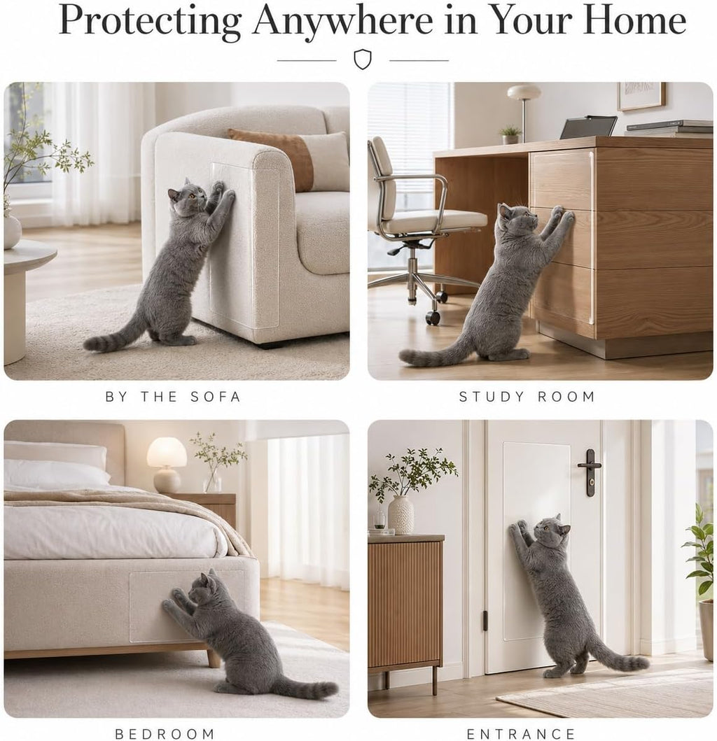 Cat Scratch Furniture Protector, 157.5 x 11.8 Inches, Clear Vinyl
