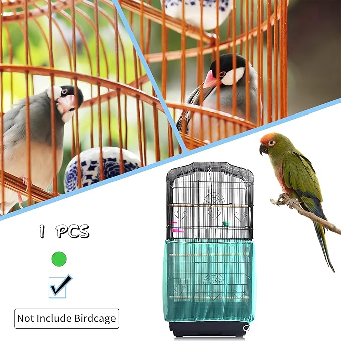 Daoeny Universal Bird Cage Cover, Adjustable Seed Feather Catcher, Soft Airy - Image 6