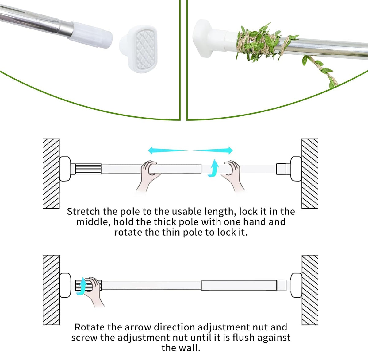 Snake Enclosure Accessories, Adjustable Metal Climbing Stick with Decoration Rope, Snake Enrichment Toys, Ball Python Tank Accessories, Climbing Branch for Small Reptile