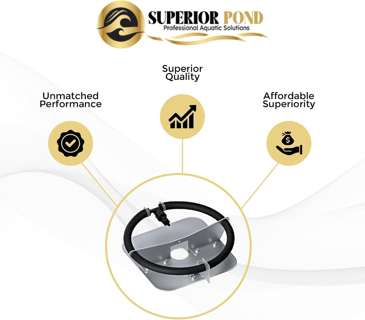 Superior Pond Fine Bubble Lake Diffuser – Outdoor Aeration, Made in USA