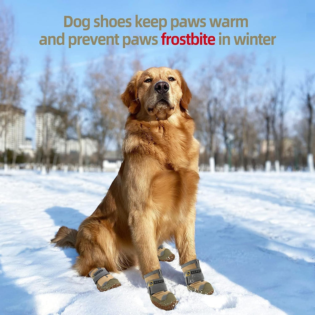 Dog Boots for Large Dogs, Medium Dog Boots & Paw Protectors for Hardwood Floors, Outdoor Dog Booties for Hot Pavement Winter Snow Hiking, Dog Shoes with Reflective Strips