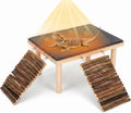 Bearded Dragon Basking Platform, Natural Slate Reptile Basking Rock with Wooden Climbing Ramp, Terrarium Habitat Decor for Lizard, Leopard Gecko, Tortoise, Snake