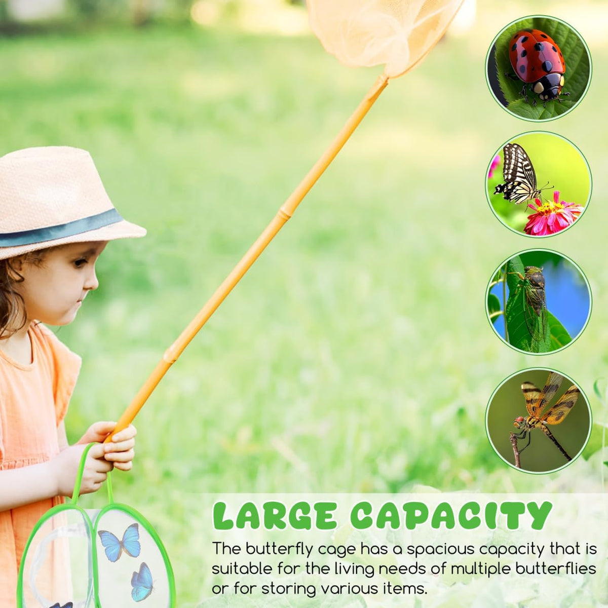Toyvian Butterfly Habitat Mesh Cage, Portable Insect Enclosure