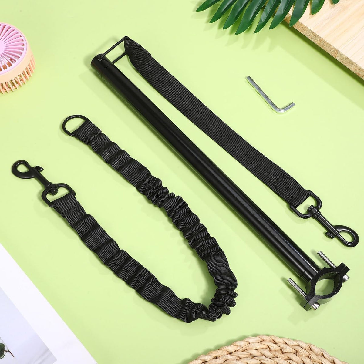 Hands Free Dog Bike Leash - Shock Absorbing Bike Attachment for Exercise, Heavy Duty Cycling Walker with Elastic Buffer Rope, Professional Pet Tether Fits Small Medium Dogs