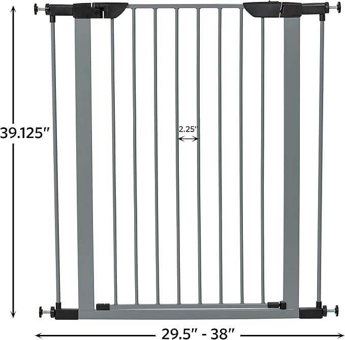 MidWest Homes for Pets 39-Inch High Walk-thru Pressure Mounted Gray Steel Dog - Image 9