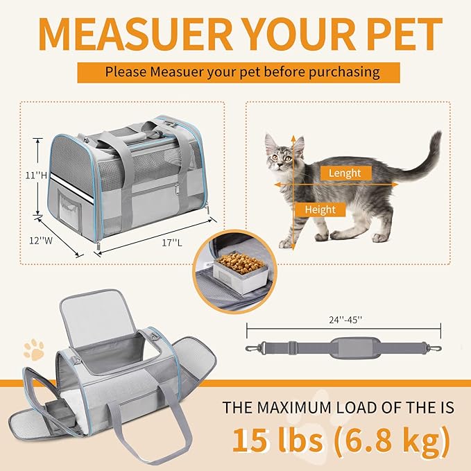 Cat Carrier Dog Carrier TSA Airline Approved - Image 2
