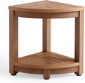 KaimuBench Corner Shower Stool for Shaving Leg, Waterproof Bathroom Shower Bench Seat for Inside Shower, Poly Lumber Plastic Shower Chair Seat, Shower Foot Rest with Adjustable Feet, Non-Slip, Brown