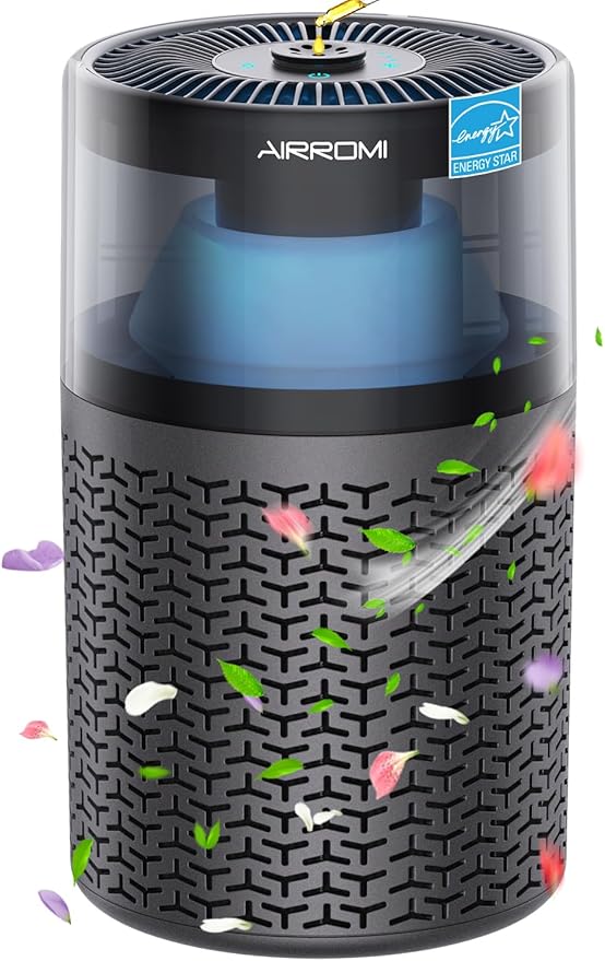AIRROMI Pet Air Purifier for Home & Bedroom, HEPA Activated Carbon Filter by AIRROMI