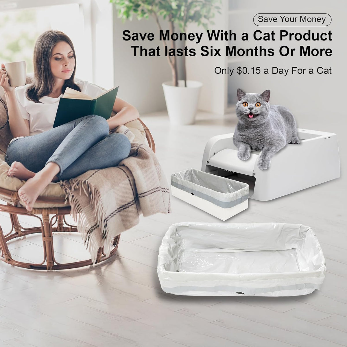 Cat Litter Box Liners for PetSafe Clumping Self-Cleaning Litter Box