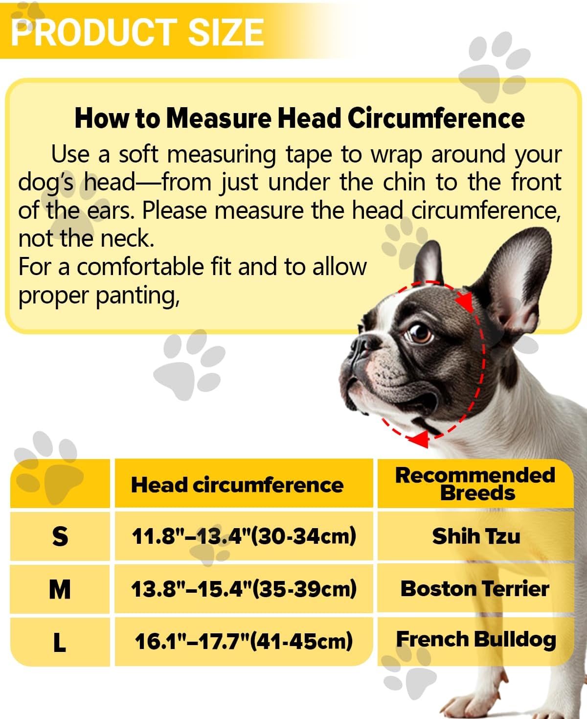 Short Snout Dog Muzzle for French Bulldogs & Pugs - Soft Breathable Anti-Biting, Adjustable Fit for Grooming, Walking, Training - Comfortable Snub-Nose Design for Small/Medium Dogs (Grey, M)