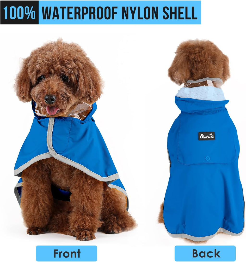 Lukovee Dog Raincoat, Waterproof Jacket with Clear Hood & Leash Hole, XL