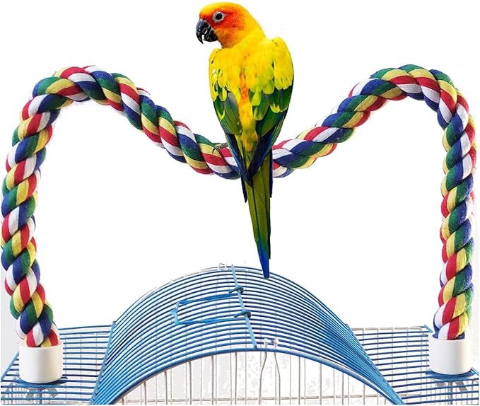 31.5-Inch × 0.8-Inch Diameter Nipple Style Bird Rope Perch, Bird cage by Birdsfavoriteropeswing