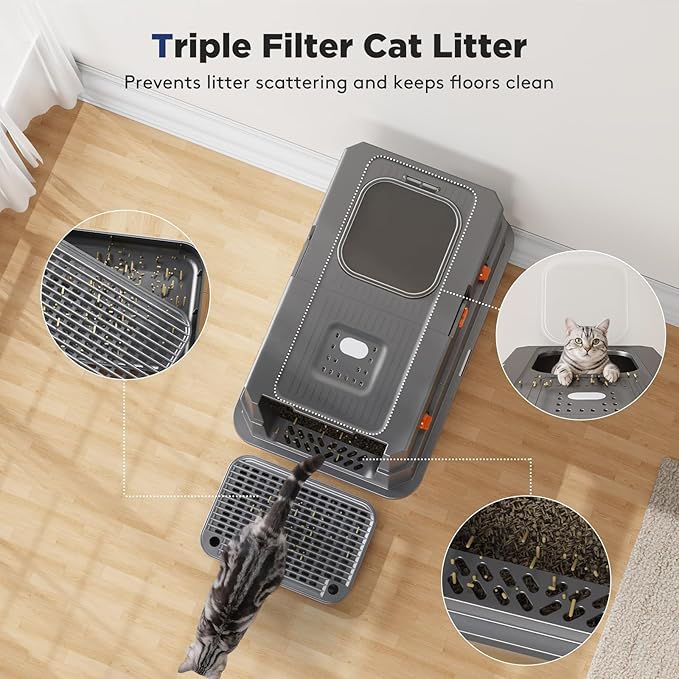 FURTIME Stainless Steel Litter Box - Image 6