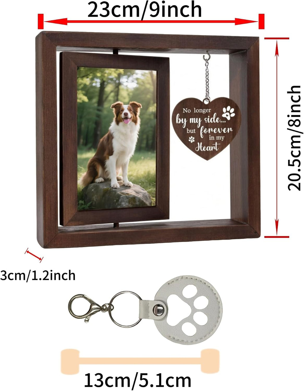 Dog Memorial Frame Set with Fur Keepsake Keychain