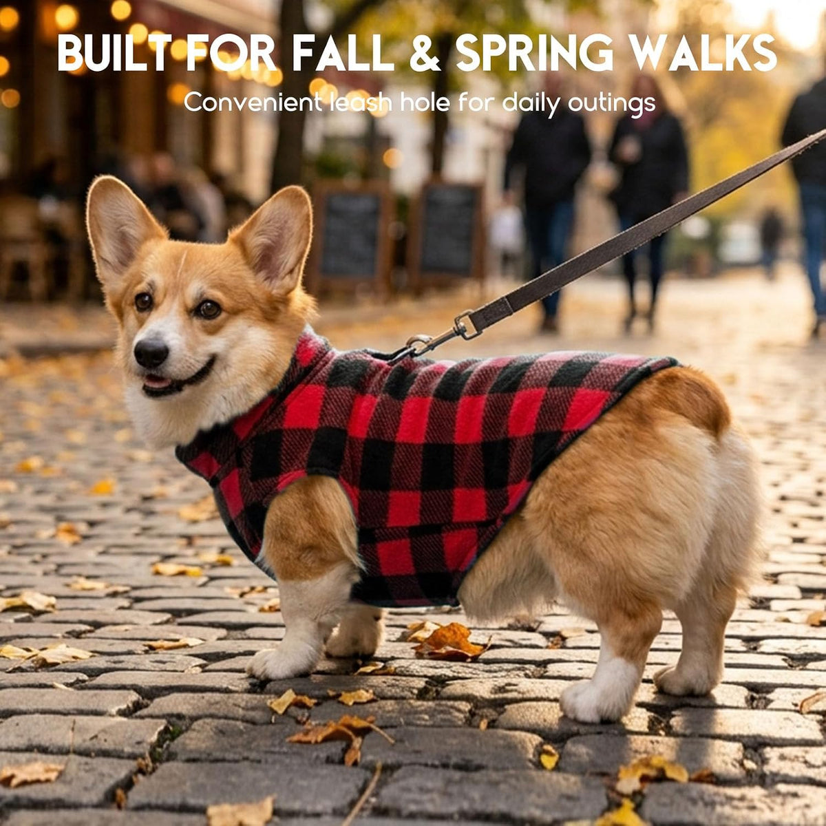 ASENKU Dog Sweater Plaid Fleece Vest Puppy Shirt for Small Medium Dogs