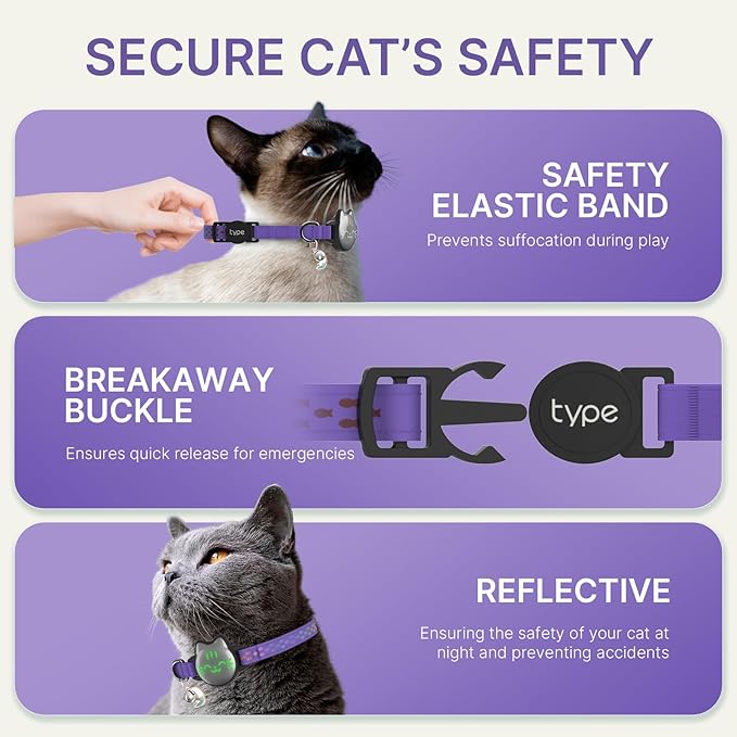 Waterproof Airtag Cat Collar, Breakaway Cat Airtag Collar - Image 4