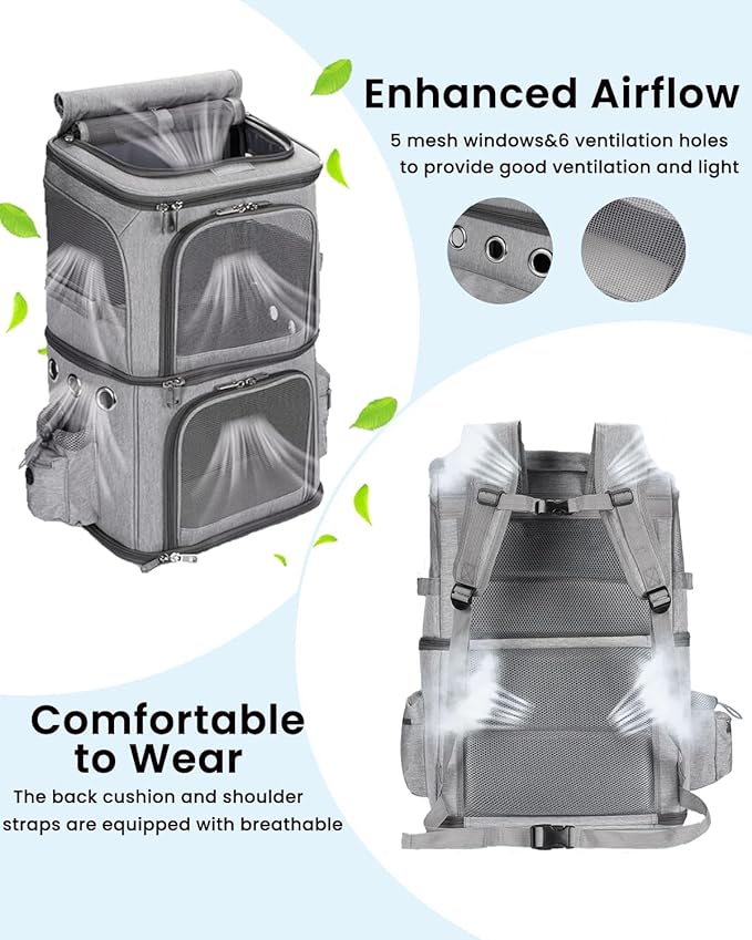 Double-Compartment Pet Carrier Backpack - Image 3