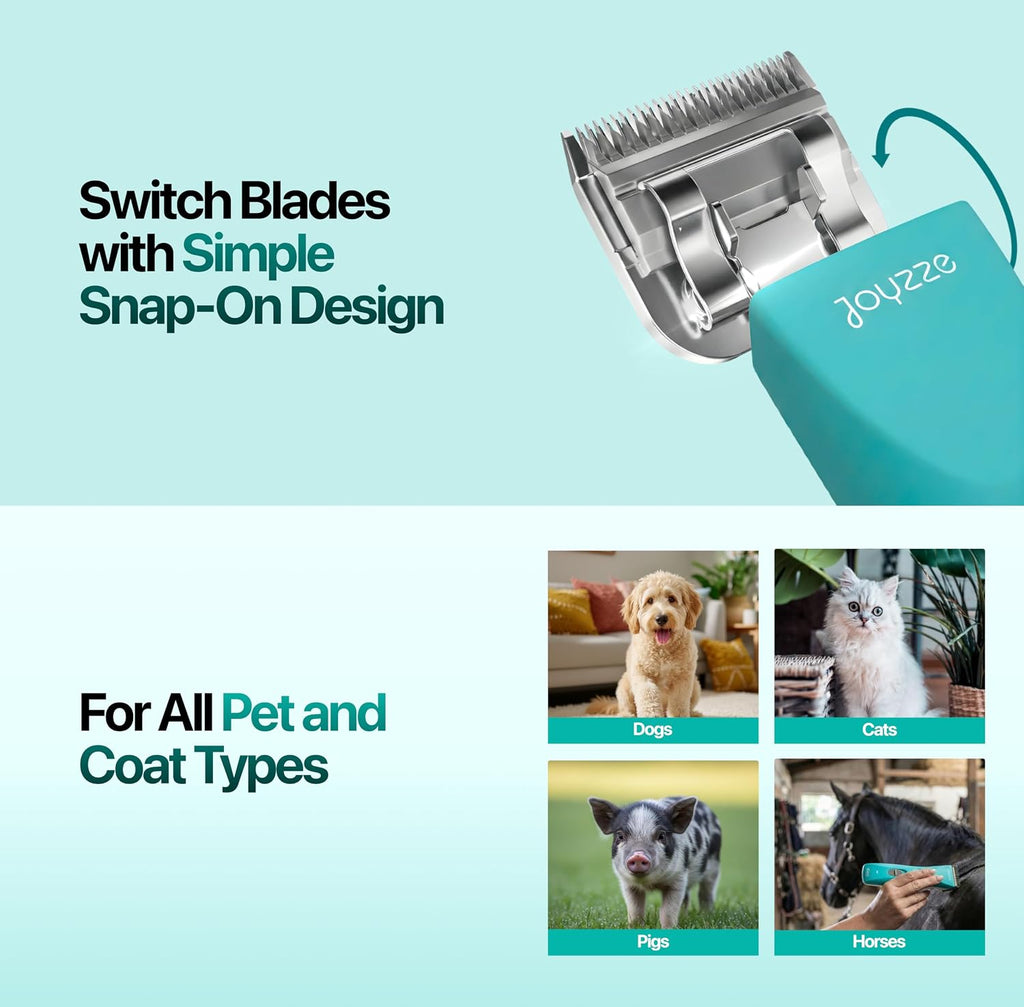 Falcon 2 Speed Cordless Dog Clippers - Professional Grooming, Teal