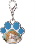 Custom Pet Photo Keychain Personalized Photo Pawprint Dog Tag Keychain Engraved by Eletizy