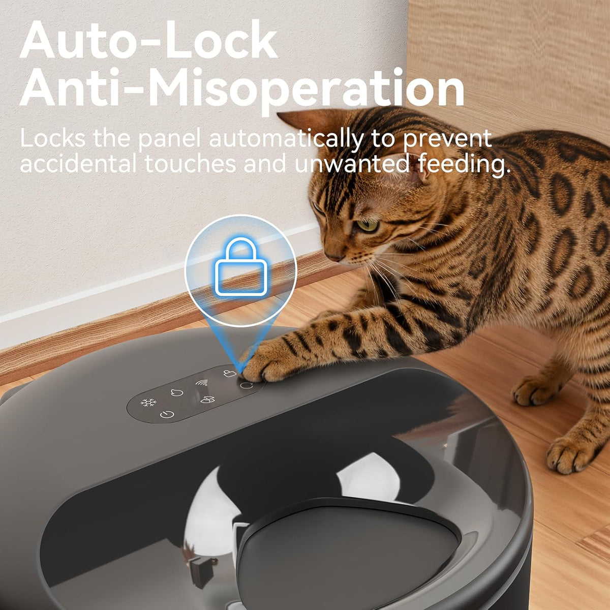 Wet Food Automatic Cat Feeder with Cooling&Heating, 5 Meals, Black