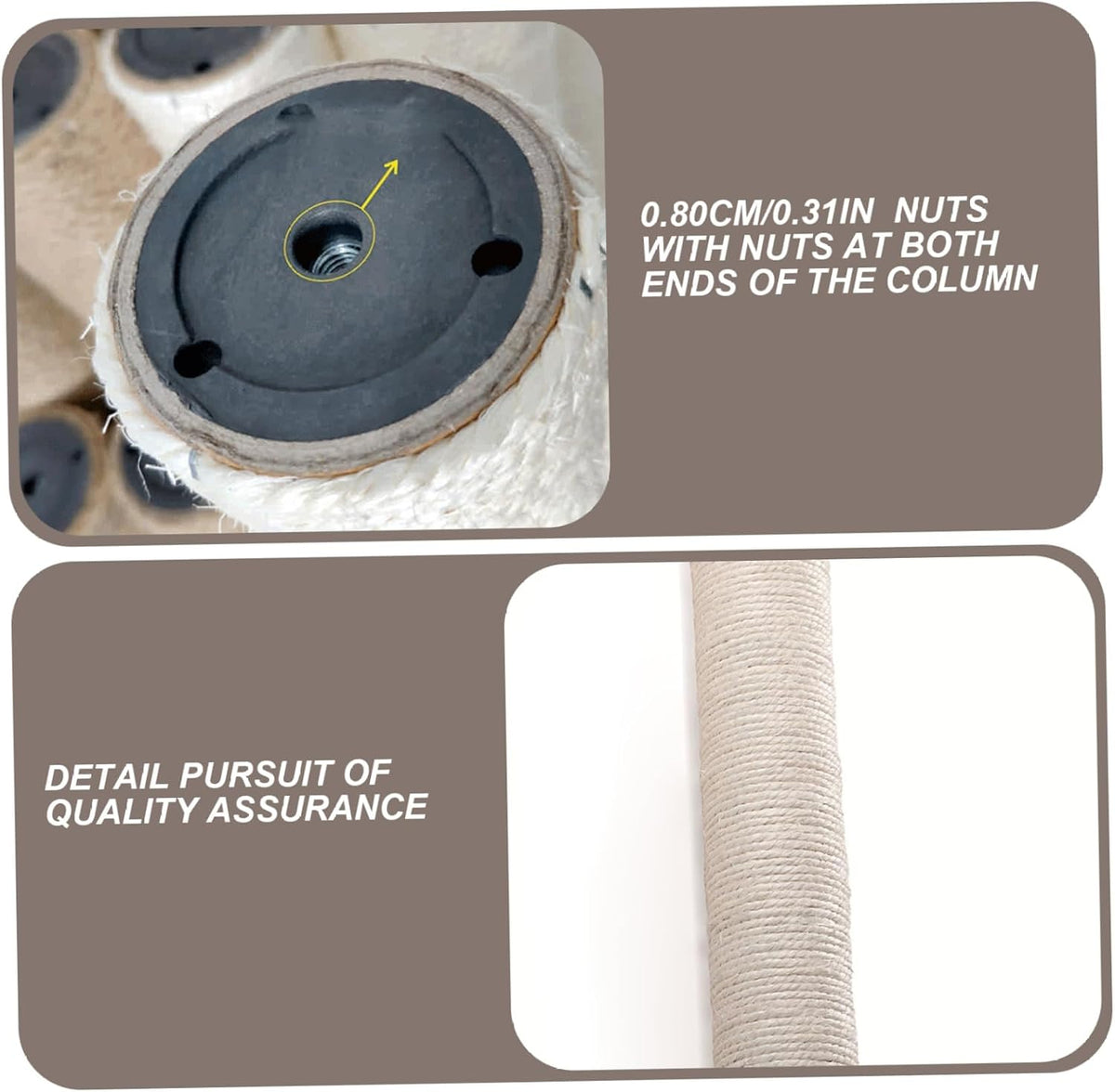 Cat Scratching Post Replacement Pole, 20 Inch Cat Tree Replacement Post, Natural Sisal Tree Parts