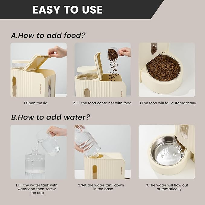 Gardner Pet Gravity Automatic 2-in-1 Pet Feeder, 0.8 Gallons*2 Cat Feeder and - Image 6