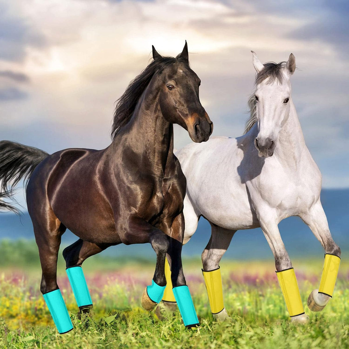 Jexine 8 Pcs Mesh Fly Boots for Horse