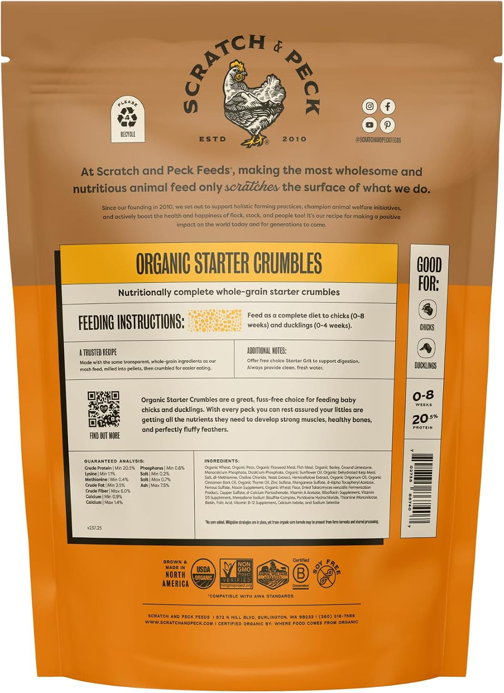 Scratch and Peck Feeds | Starter Crumbles for Chickens & Ducks