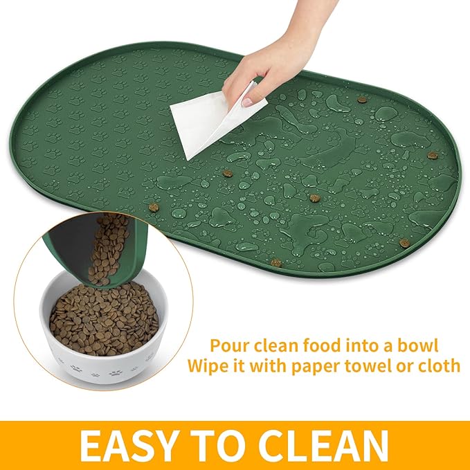 KPWACD Pet Placemat for Dog and Cat, Anti-Slip Waterproof Dogs Feeding Bowl Mat - Image 6