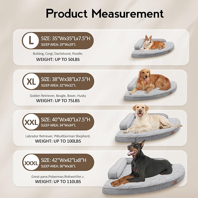 Large Dog Bed - XL Orthopedic Egg-Crate Memory Foam Dog Beds - Image 6