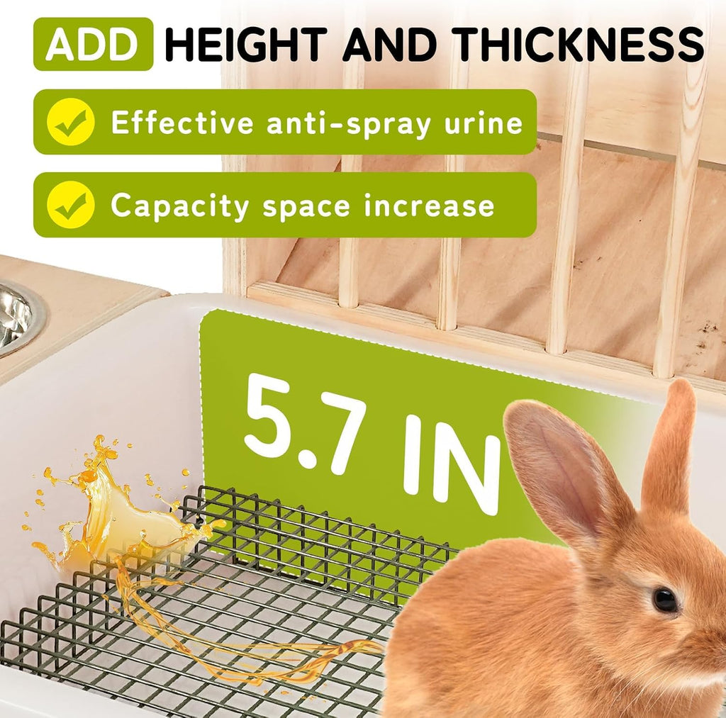 3 in 1 Extra Large Rabbit Hay Feeder with Litter Box, Wooden Bunny Toilet