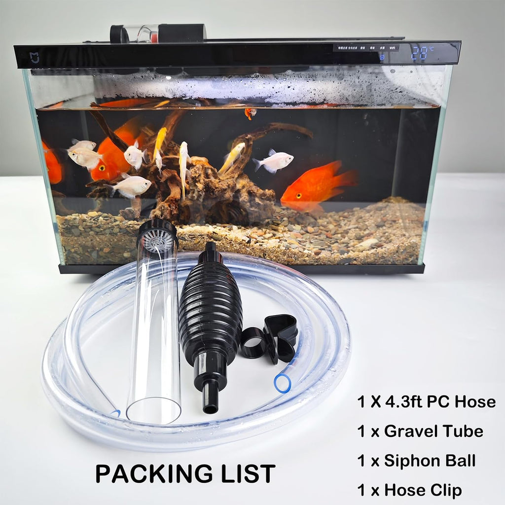4.3ft Aquarium Siphon Vaccum Cleaner Fish Tank Water Changer Kit
