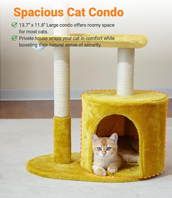 Happi N Pets Cat Tree, Featuring Scratching Posts, Viewing Perch & Toys - Image 6